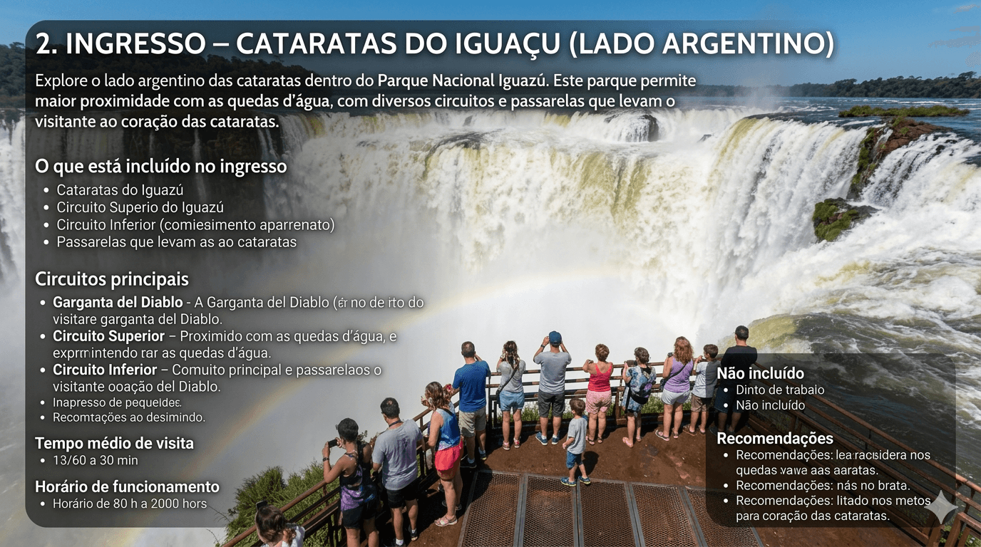 Ingresso – Cataratas do Iguaçu (Lado Argentino)
